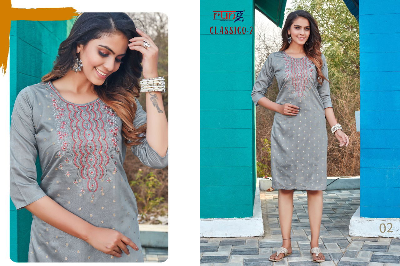 Rung Classico 2 New Fancy Wear Designer Kurti Collection